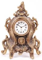 Slava asztali óra neobarokk stílusú bronz keretben (nem jár) /  Slava table clock in neo-baroque style bronze stand (not working), 24cm