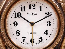 Slava asztali óra neobarokk stílusú bronz keretben (nem jár) / 
Slava table clock in neo-baroque sty...