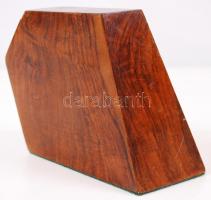 Trencsén címeres városképes fém plakett fa háttérrel, 13,5x16cm