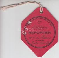 Nizza France Karnevál sajtós belépő/jelvény /  Nice France Carnival Press reporters badge