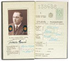 1937 Keményfedeles, fényképes útlevél, Magyar Királyság /  Hungarian passport