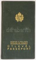 1937 Keményfedeles, fényképes útlevél, Magyar Királyság / 
Hungarian passport