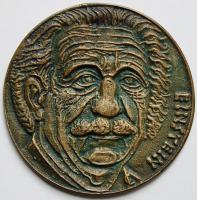 A.Einstein modern nagyalakú Br plakett T:1