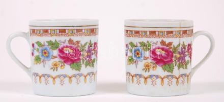 2db, matricás, jelzett kínai kávéscsésze (egyiken repedés) /  Chinese coffee cups (one with fault)