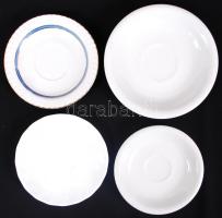 4db kistányér különféle jelzéssel (az egyik sérült) /  Saucers with various marks (one with fault)