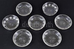 7db metszett üveg kompótos tálka /  Compote bowls