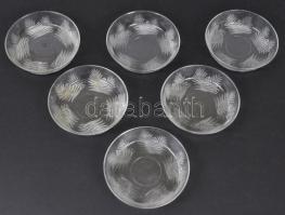 6db öntött üveg kompótos tálka /  Compote bowls