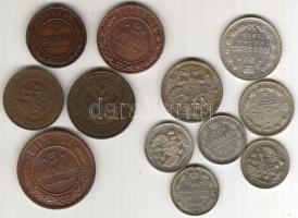 Oroszország 1914,1915,1916. 1k (2x), 2k (2x), 3k, 10k (4x) ezüst, 15k ezüst, 20k (2x) ezüst, totál 12db T:1,2,3 (többségében 1,2)