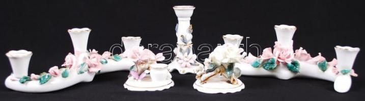 Gyertyatartó tétel, apró lepattanások, többség jelzett, összesen 5 db / candle stick set