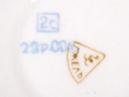 Orosz jelzett szamovár, hiányos, kézzel festett, hibátlan, m:21 cm