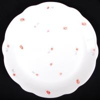 Zsolnay virágos süteményes készlet, jelzett, egyik tányér sérült, matricás