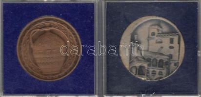 Dátum nélkül "Hódmezővásárhely + Sárospatak" 2 klf fém emlékérem plombált tokban T:1