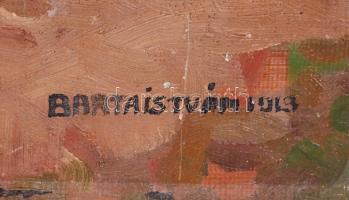 Barta István (1892-1976): Udvar részlet. Olaj, karton, jelzett, 24x19 cm