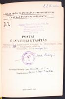 A Magyar Posta Szabályzatai: Postai ügyviteli utasítás. Bp., 1961, Közlekedés- és Postaügyi Minisztérium. Kiadói félvászon kötésben, mellékelve háború (1945) előtti postai nyomtatványminták