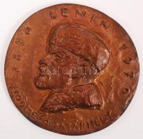 Szabó Iván (1913-1998): Lenin 1870-1970, Hódmezővásárhely. Bronz plakett, d:10,5 cm