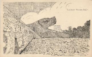 11 db régi, használatlan, jó állapotó Cicerol képeslap a maja civilizáció maradványairól / 11 unused...