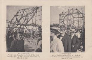 1916 Thessaloniki; destroyed Zeppelin airship (cut)