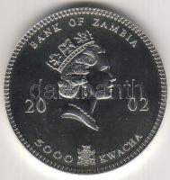 Zambia 2002. 5000Kw (1oz.) "Elefánt" ezüst T:1