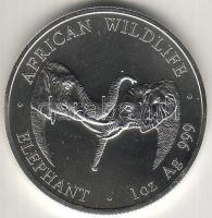Zambia 2002. 5000Kw (1oz.) "Elefánt" ezüst T:1