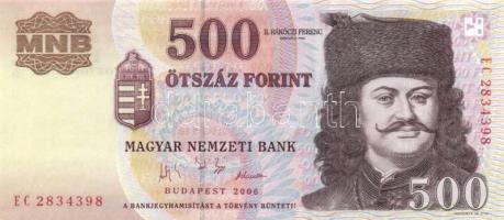 2006. 500Ft "1956-os forradalom évfordulója" (2x) "EC" széria, egymás utáni sorszámúak T:I