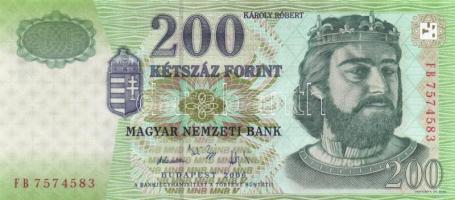 2006. 200Ft (7x) "FB" egymás utáni sorszámmal T:I