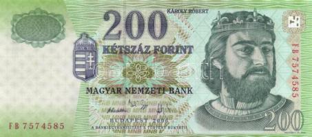 2006. 200Ft (7x) "FB" egymás utáni sorszámmal T:I