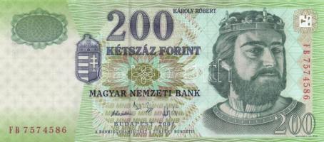 2006. 200Ft (7x) "FB" egymás utáni sorszámmal T:I