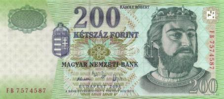 2006. 200Ft (7x) "FB" egymás utáni sorszámmal T:I