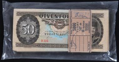 1989. 50Ft "D" (100db) eredeti banki kötegelőben és csomagolásban! T:I