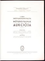 A M. kir. Postatakarékpénztár Aukciós katalógusa: A budai gróf Karátsonyi palota műtárgyainak aukciója 96p.