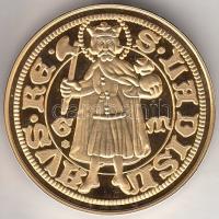 "Magyar aranypénzek utánveretben - Mária aranyforint" aranyozott Ag(0.999) emlékérem (5.5g) T:PP csak 2009db!Tanúsítvánnyal!