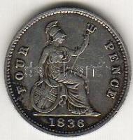 Nagy-Britannia 1836. 4P William IV. "zöld csütörtök" ezüst T:2/3+