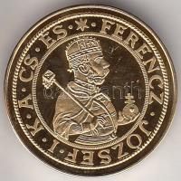"Magyar aranypénzek utánveretben - Ferenc József milleniumi aranytallér" aranyozott Ag(0.999) emlékérem (5.5g) T:PP csak 2009db! Tanúsítvánnyal!