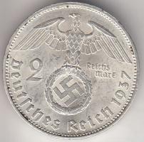 Német 3. Birodalom 1937A 2M Ag "Hindenburg" T:2
German Third Reich 1937A 2 Marks Ag "...