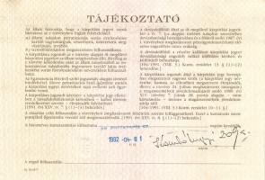 1991. Kárpótlási jegy 1000Ft-ról "A" sorozat (2x) egymás utáni sorszámmal T:I