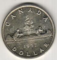 Kanada 1957. 1$ "Kenu" ezüst T:1/2