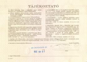 1991. Kárpótlási jegy 1000Ft-ról "A" sorozat (2x) egymás utáni sorszámmal T:I