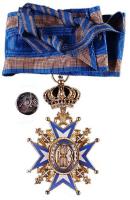 Szerbia 1921. "Szent Száva Rend III. Osztálya" aranyozott ezüst kitüntetés zománcozással, ...