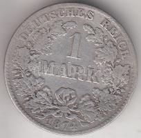 Német Birodalom 1874G 1M Ag T:2-
German Empire 1874G 1 Mark Ag C:VF