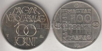 1985. 100Ft "Kulturális fórum" + 1985. 100Ft "Mocsári teknős" T:BU k.