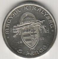 1938. 5P "Szt. István" ezüst T:2+ pici ph.