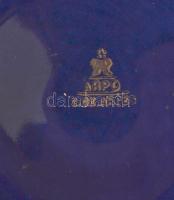 Arpo román kobaltkék váza, jelzett, hibátlan, matricás, m:31 cm