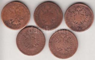 Ausztria/magyar verdejel 1861B 4Kr (3x) + 1860A 4Kr + 1860B 4Kr T:2-,3