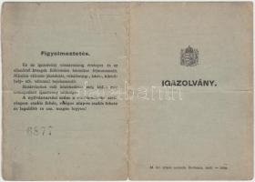 1937 M. kir. Révkapitányság igazolvány
