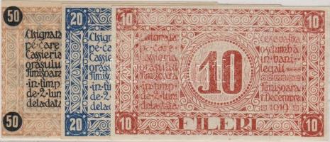 Szükségpénz/ Notgeld/ 1919. Temesvár/Timisoara 10f,20f,50f T:I
