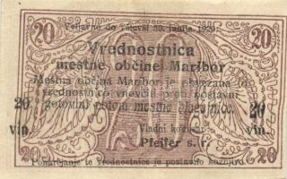 Szlovénia / Ljubljana 1919. városi pénz 20 Vinarjev T:II-
Slovenia / Ljubljana 1919. local money 20 ...