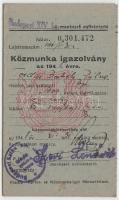 1948 Közmunka igazolvány