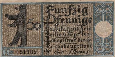 Német Birodalom / Weimari Köztársaság / Berlin 1921. 50Pf T:II- Germany - Weimar Republic  / Berlin 1921. 50 Pfennig C:VF