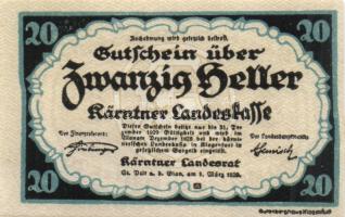 Ausztria / Bécs 1920. 20h városi pénz T:I Austria / Vienna 1920. 20 heller local money C:UNC