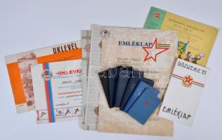 1950-1980 Okmánytétel: Tagsági igazolványok, stb, oklevelek, összesen: 12 db